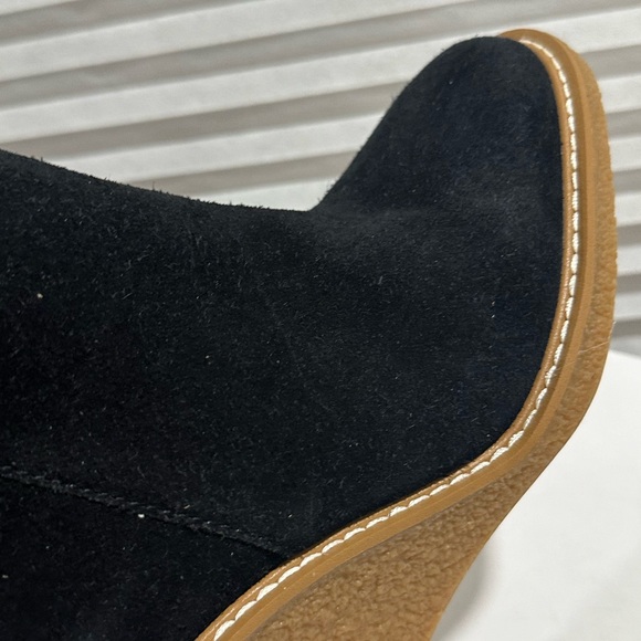🌸SANTO FRANCO🌸 Ulayna Black Suede Ankle Wedge Boot Size: 8.5 - Picture 10 of 14
